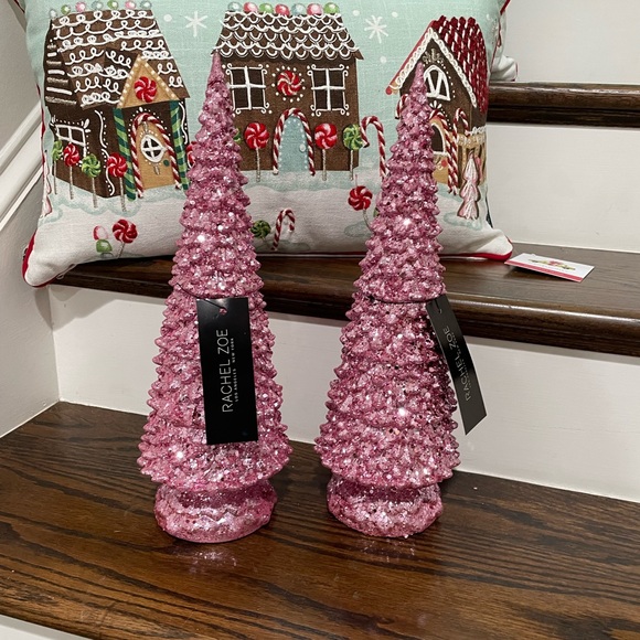 RACHEL ZOE STUNNING PINK LIGHTED CHRISTMAS TREES - Picture 2 of 3